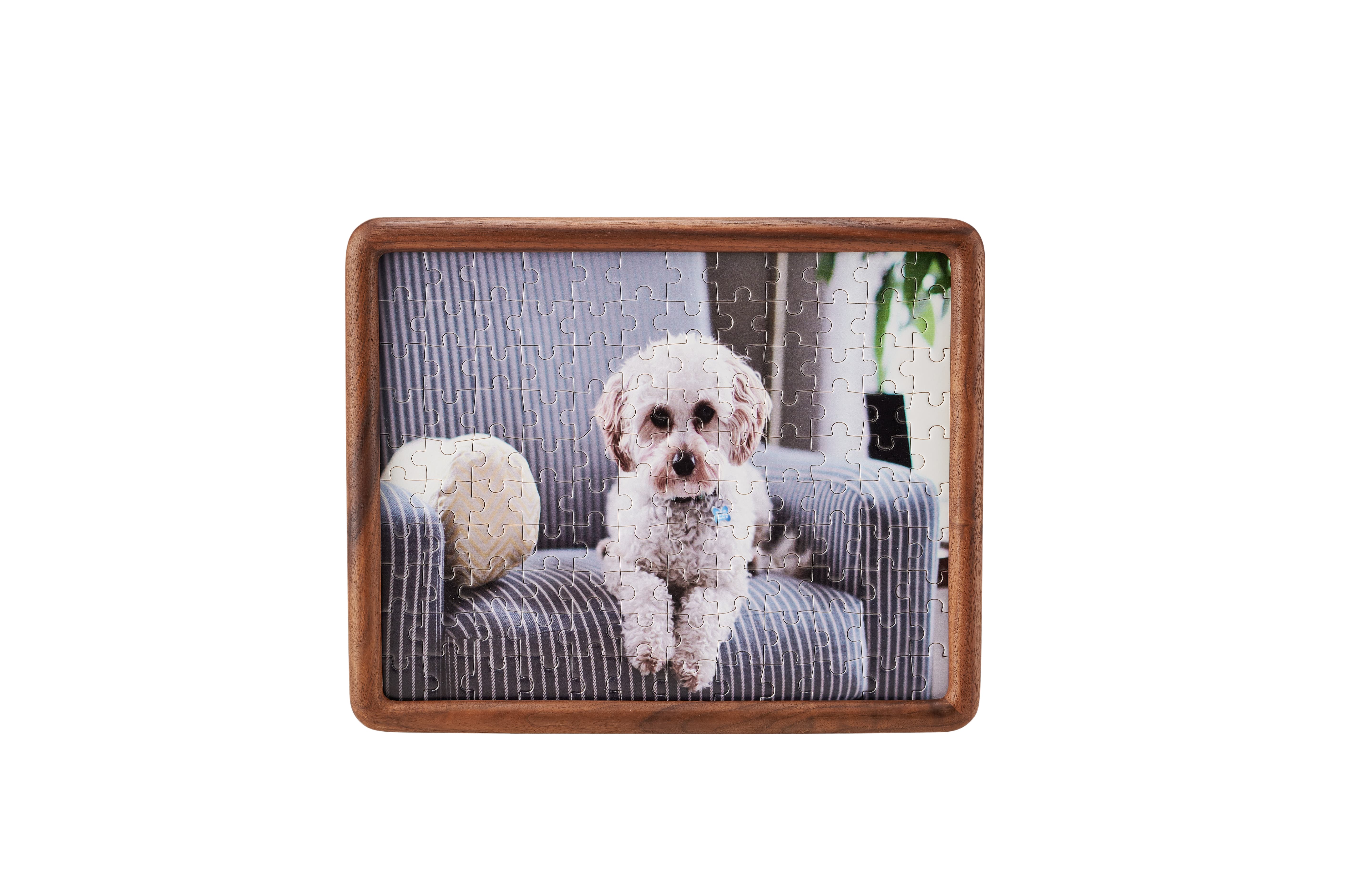 Custom Wooden Photo Puzzle with Walnut Frame